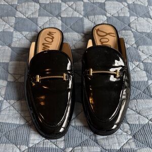 Sam Edelman Black Patent Leather Mules